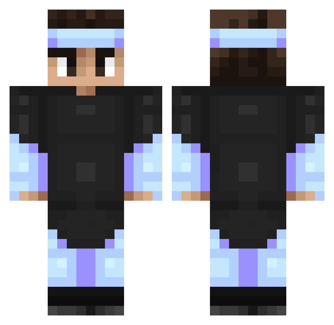SlummingNigerian Minecraft skin, front and back view