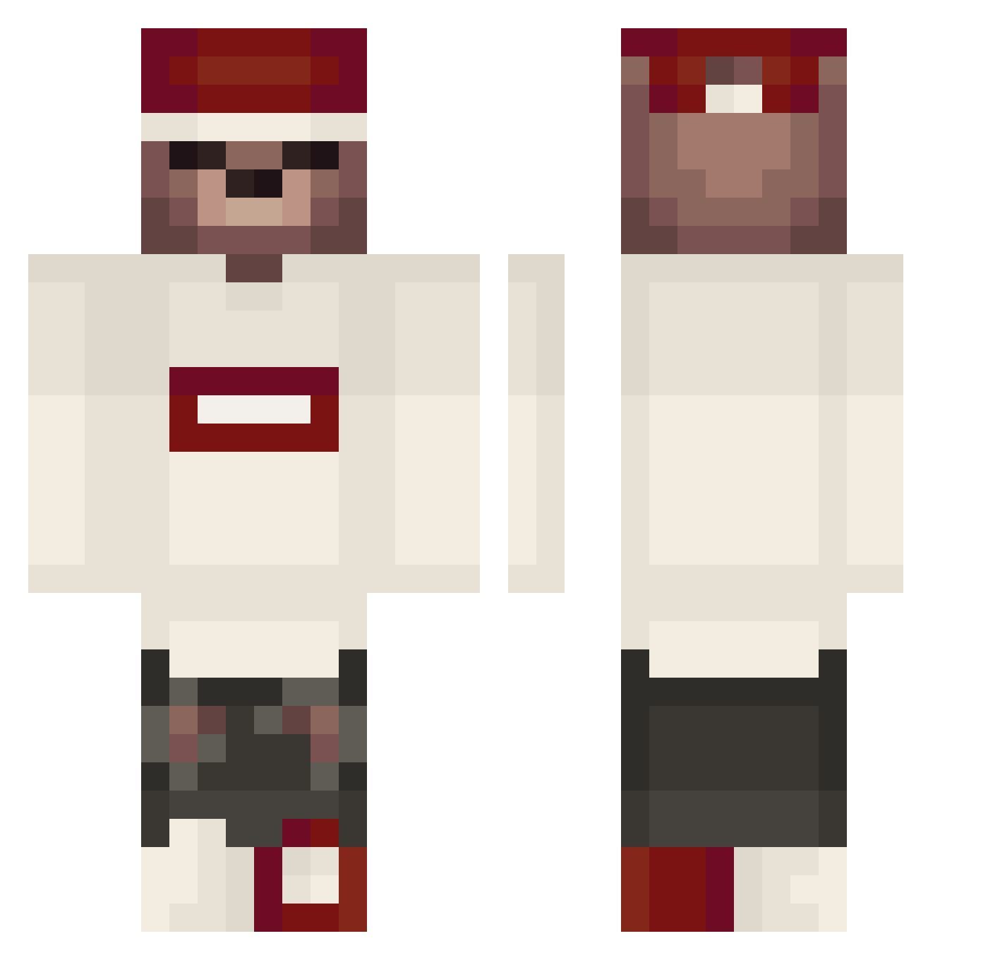 Nohani Minecraft skin, front and back view