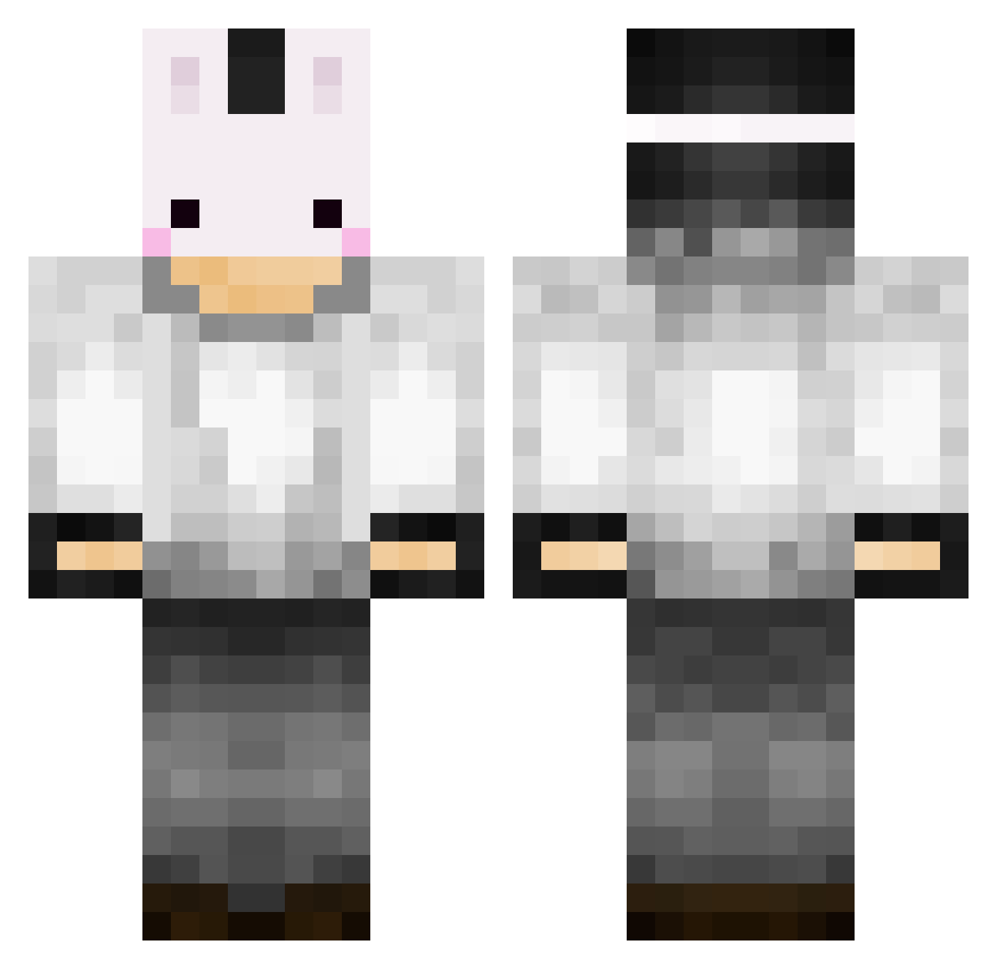 frizzily Minecraft skin, front and back view