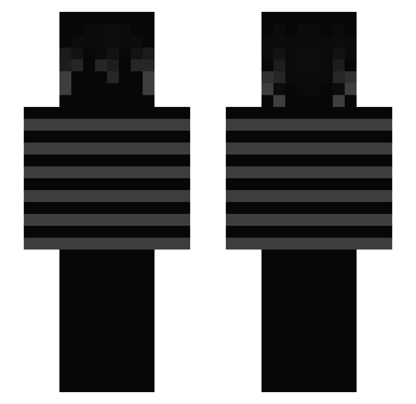 qTvke Minecraft skin, front and back view