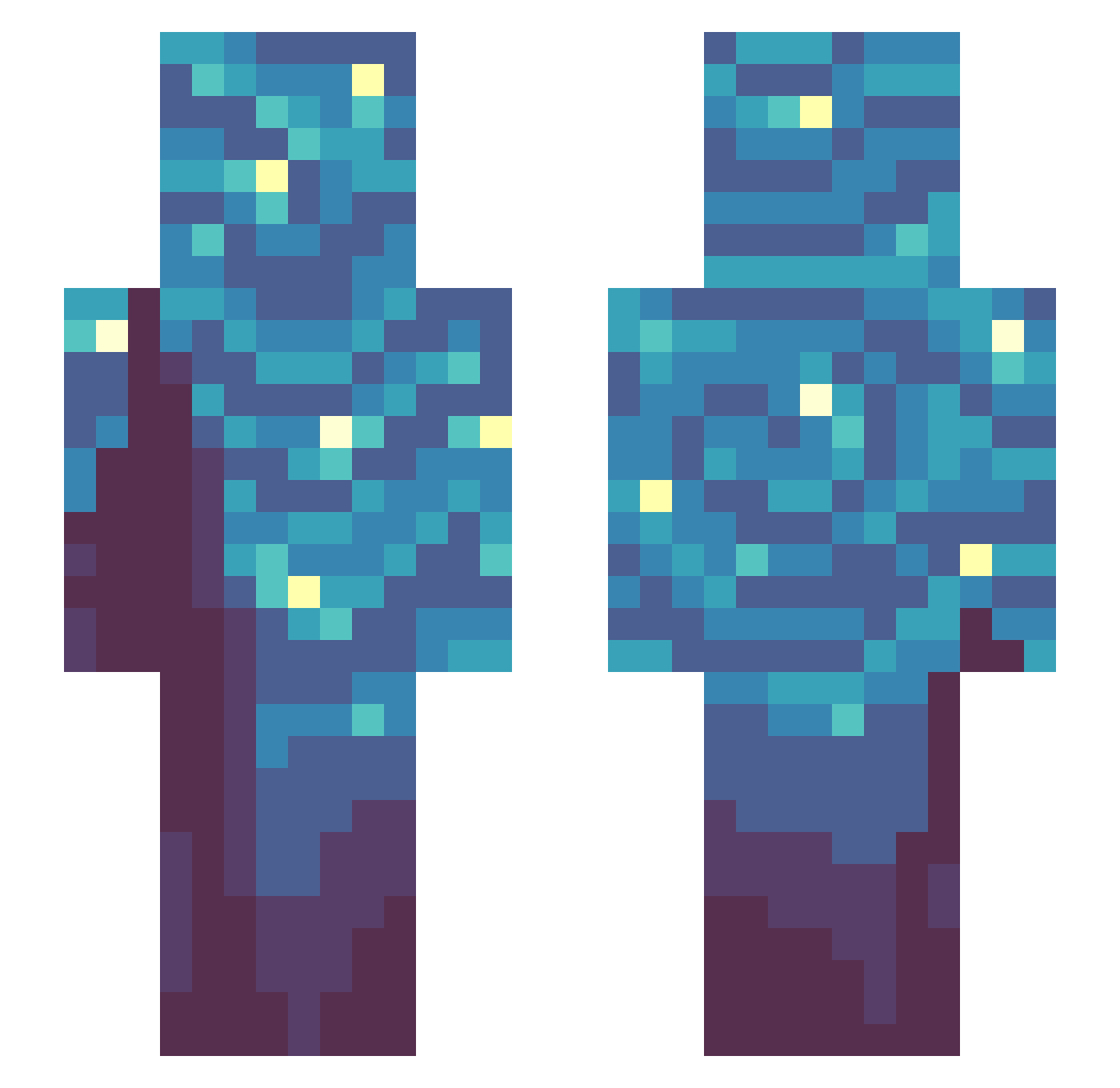 wirlyy Minecraft skin, front and back view
