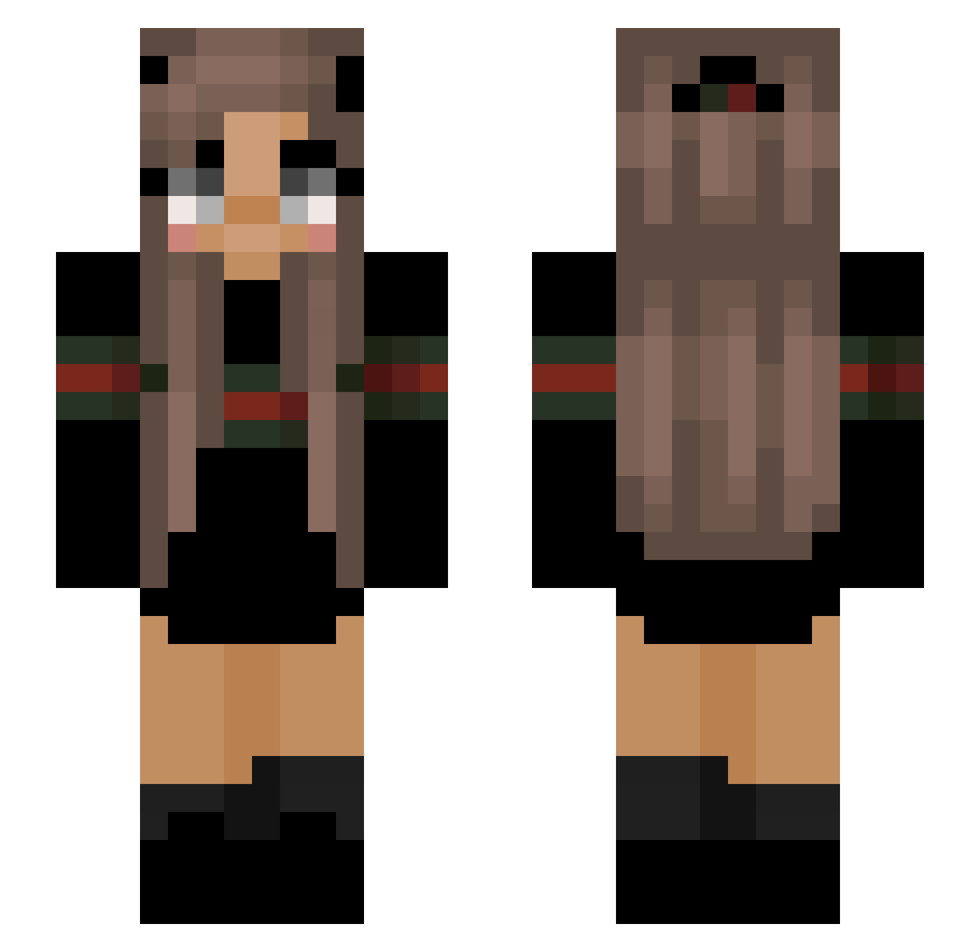 sniperxindy Minecraft skin, front and back view