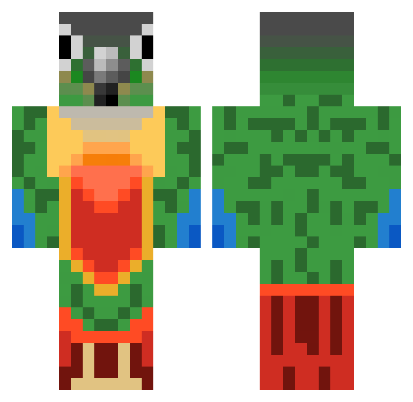 Echo_Star_ Minecraft skin, front and back view