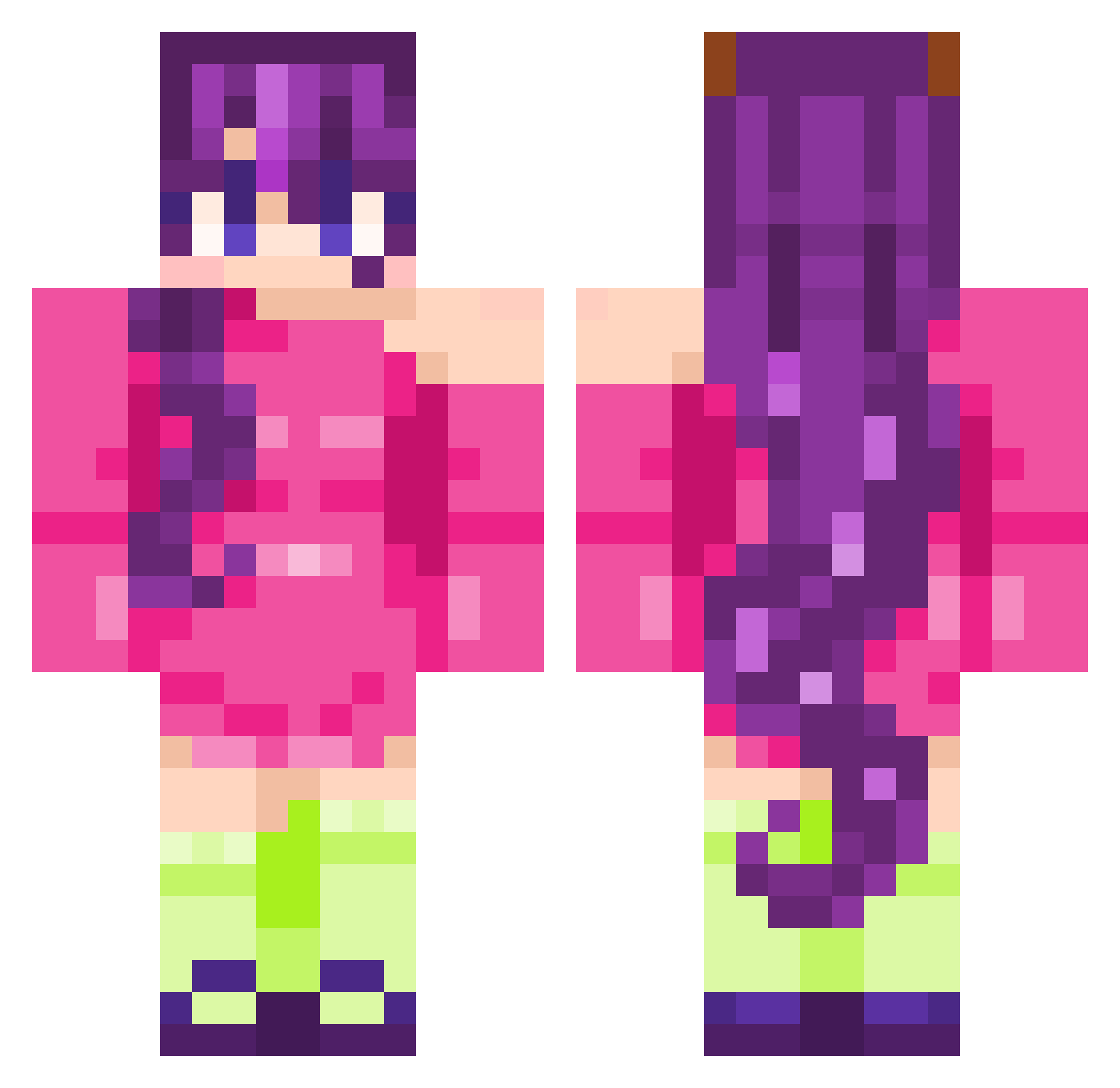 roroleindee Minecraft skin, front and back view