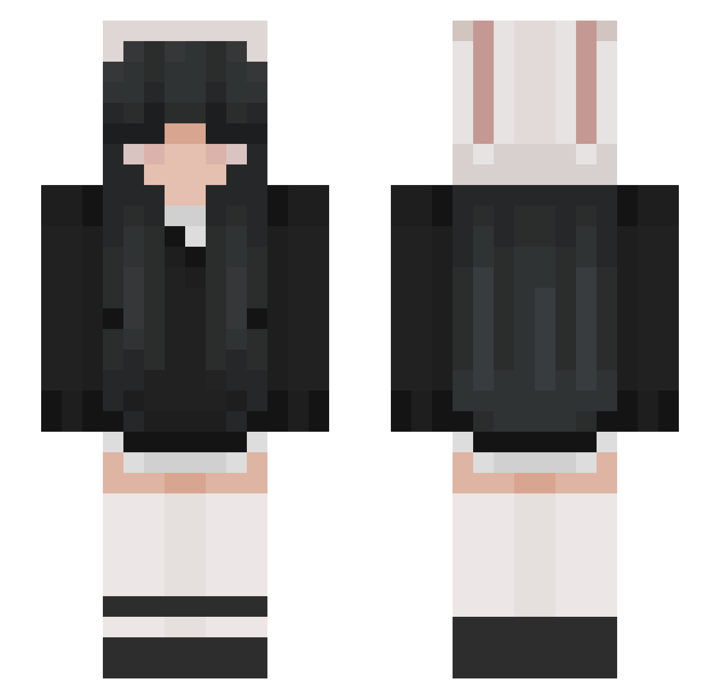 wonnoe Minecraft skin, front and back view