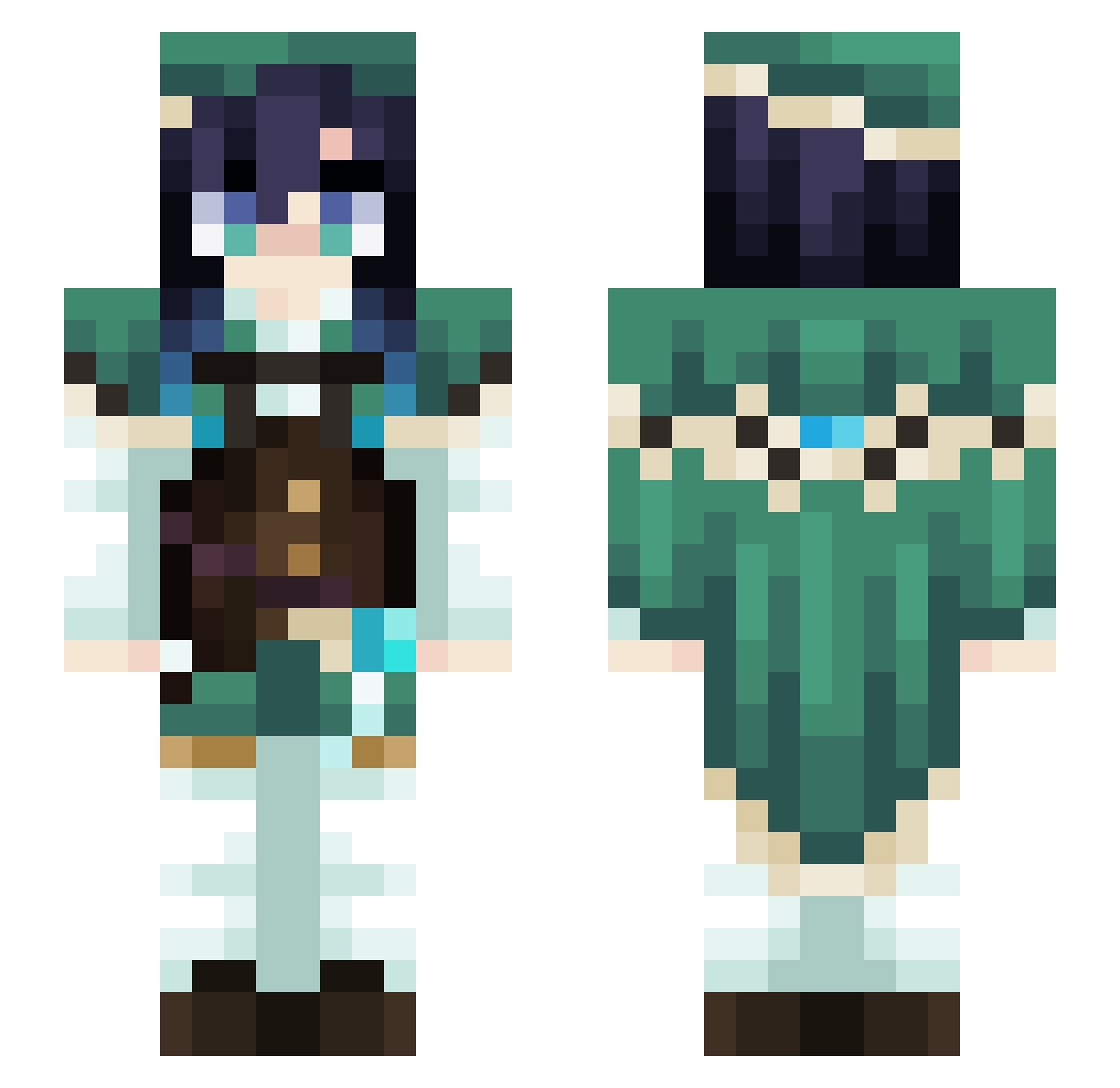 riatu Minecraft skin, front and back view