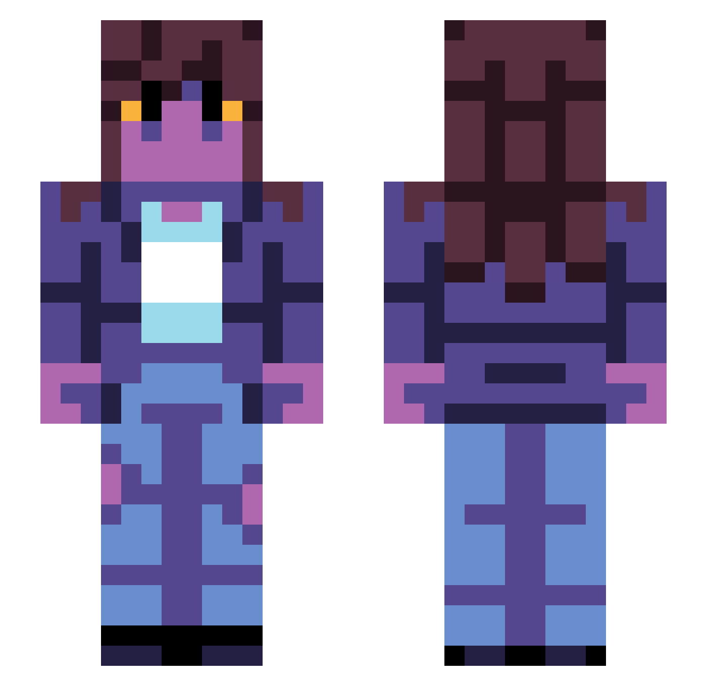 Cosmic_Canine Minecraft skin, front and back view