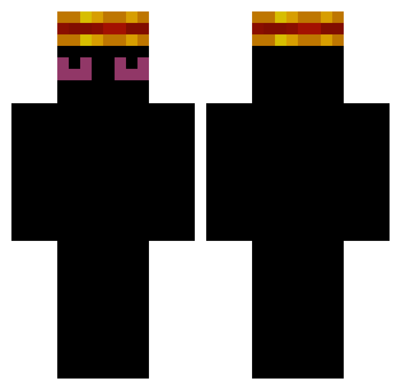 whixery Minecraft skin, front and back view