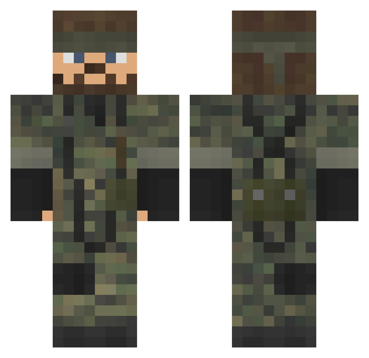 EaglSevn Minecraft skin, front and back view