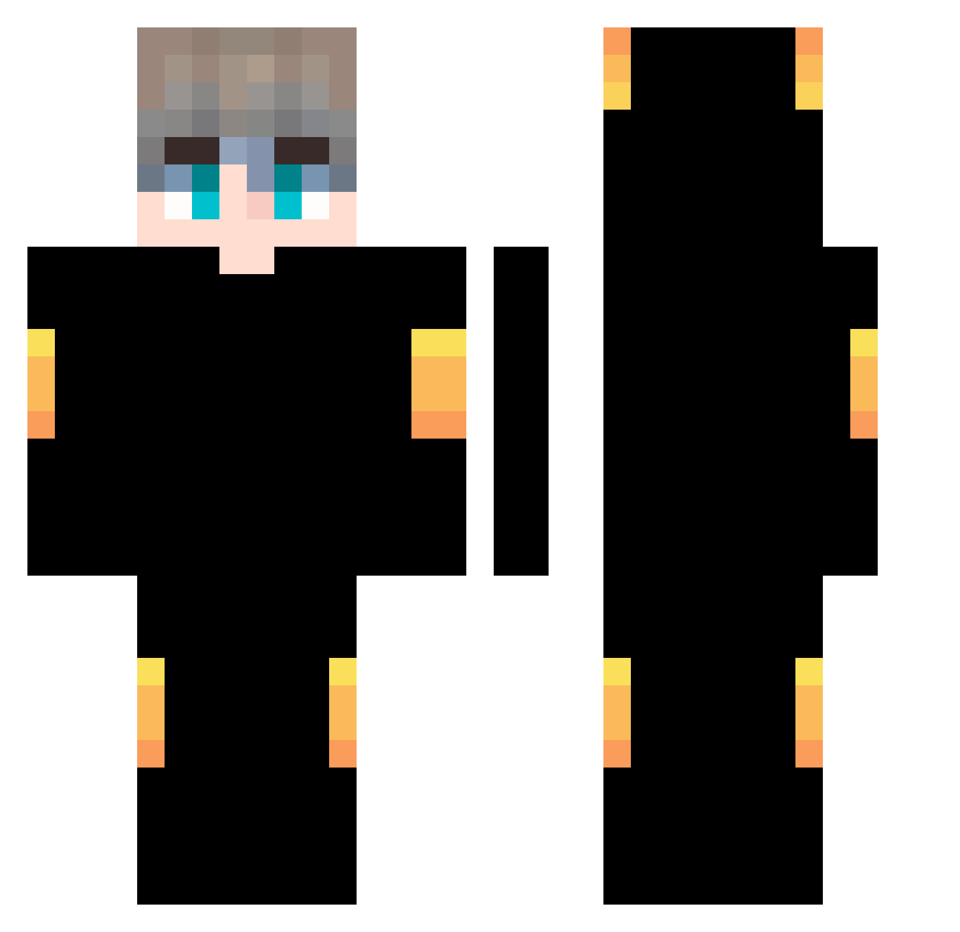 Tepps2000 Minecraft skin, front and back view