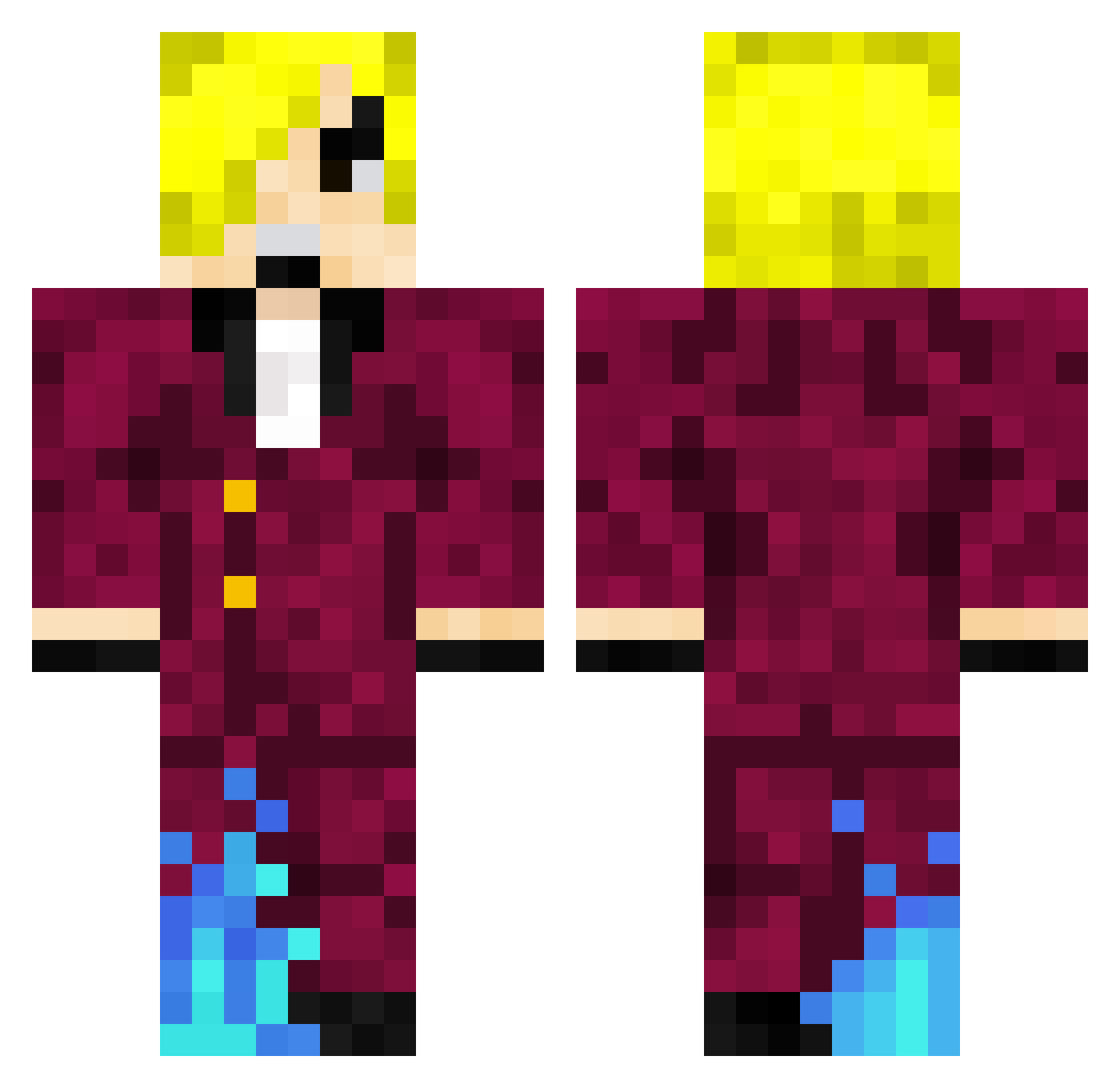 MisterPrince03 Minecraft skin, front and back view