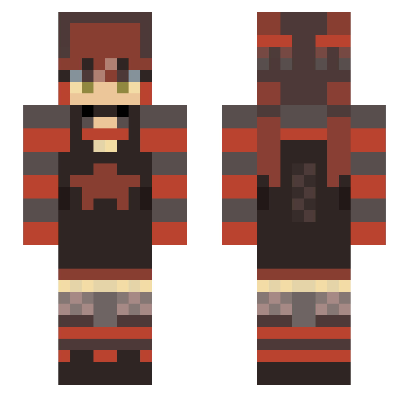 Neverlandd Minecraft skin, front and back view
