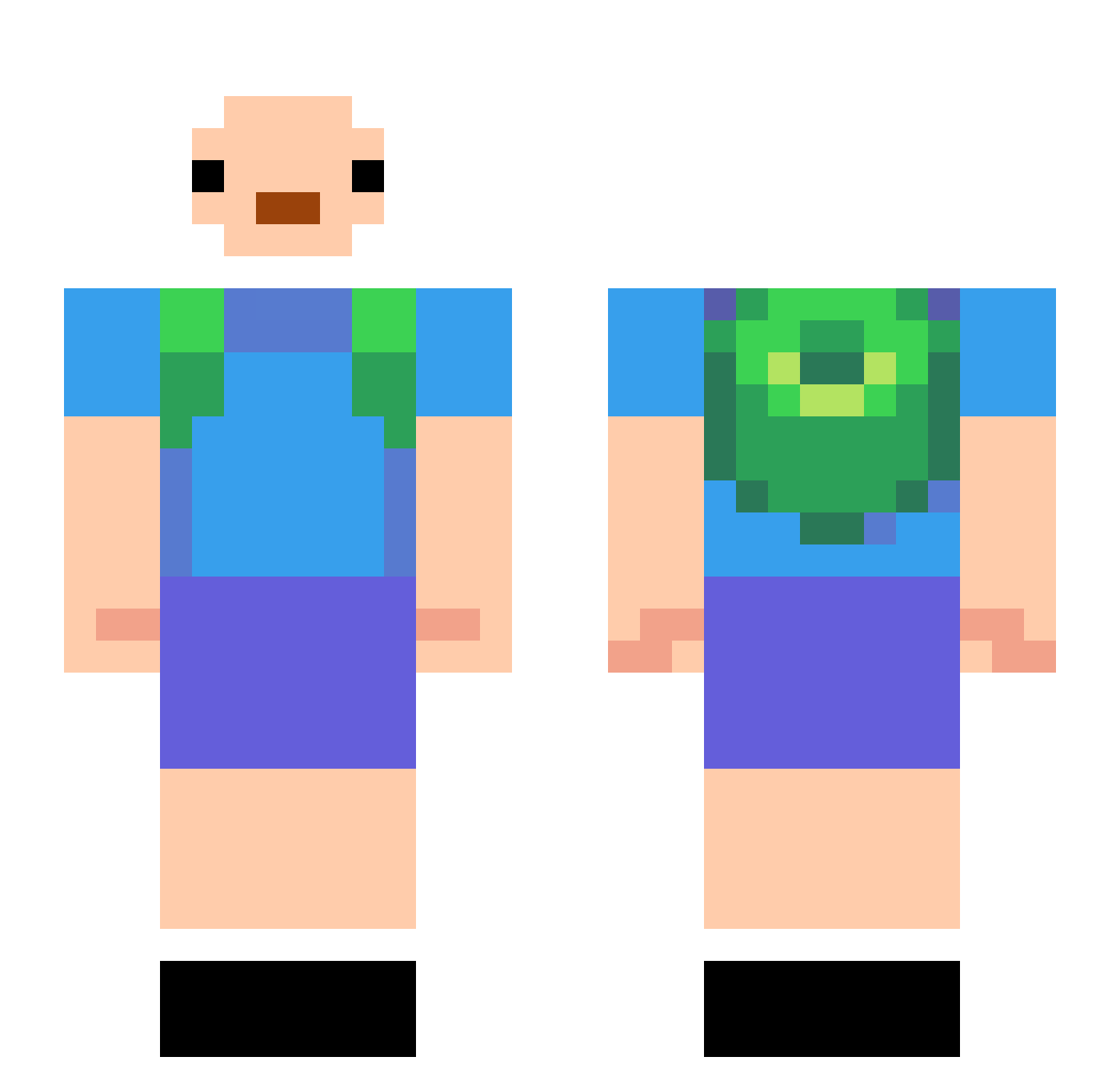 JamesPerrywinkle Minecraft skin, front and back view