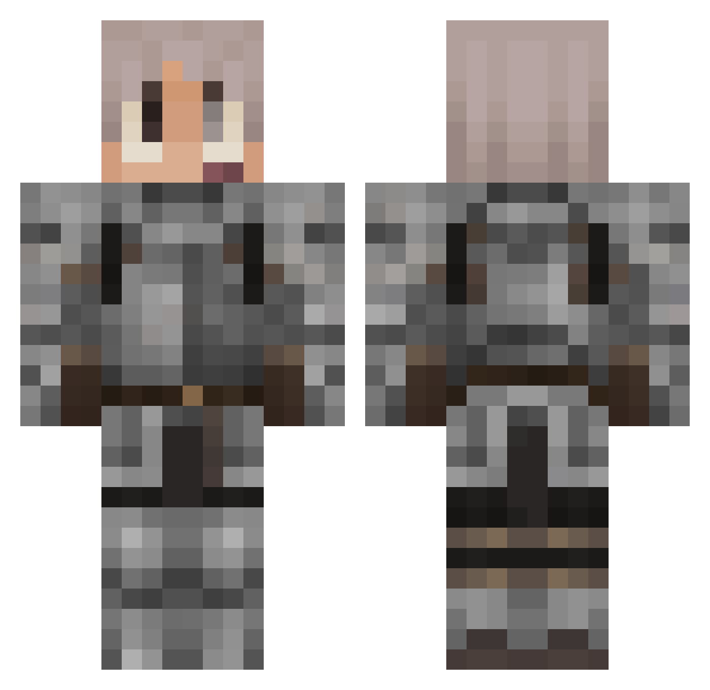 Uras_G Minecraft skin, front and back view