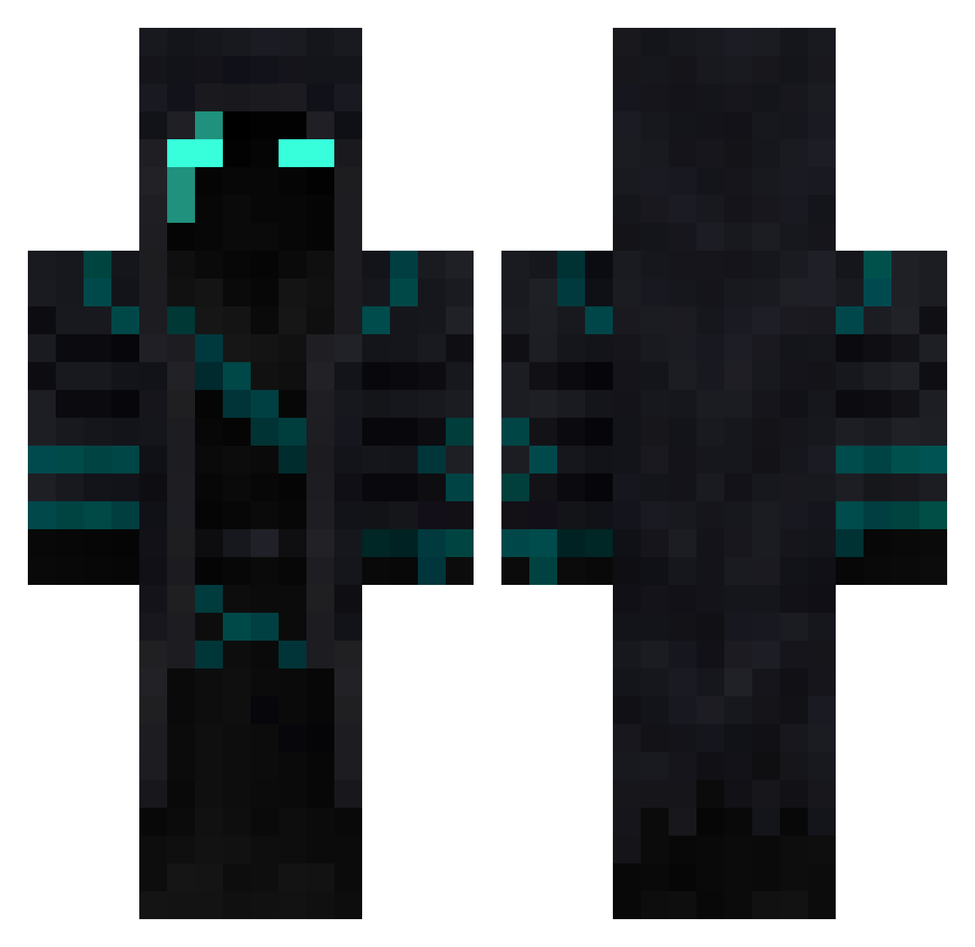 TheWhatSkull Minecraft skin, front and back view