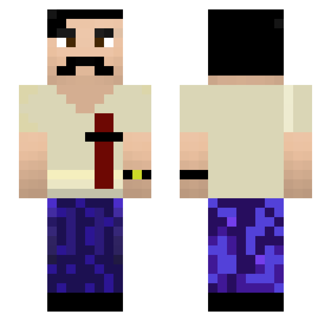 PJ_Smooth Minecraft skin, front and back view