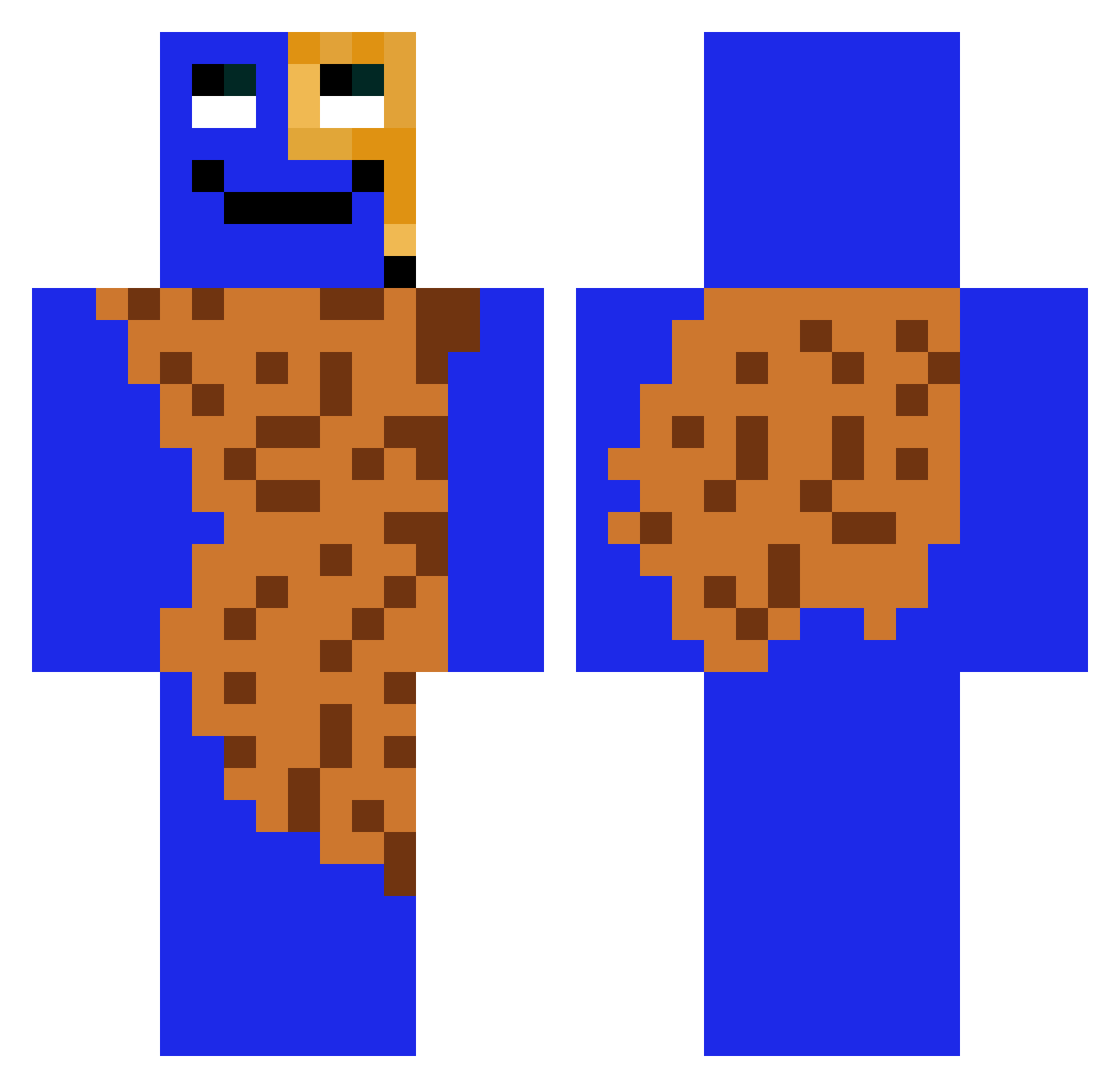 adamameU Minecraft skin, front and back view