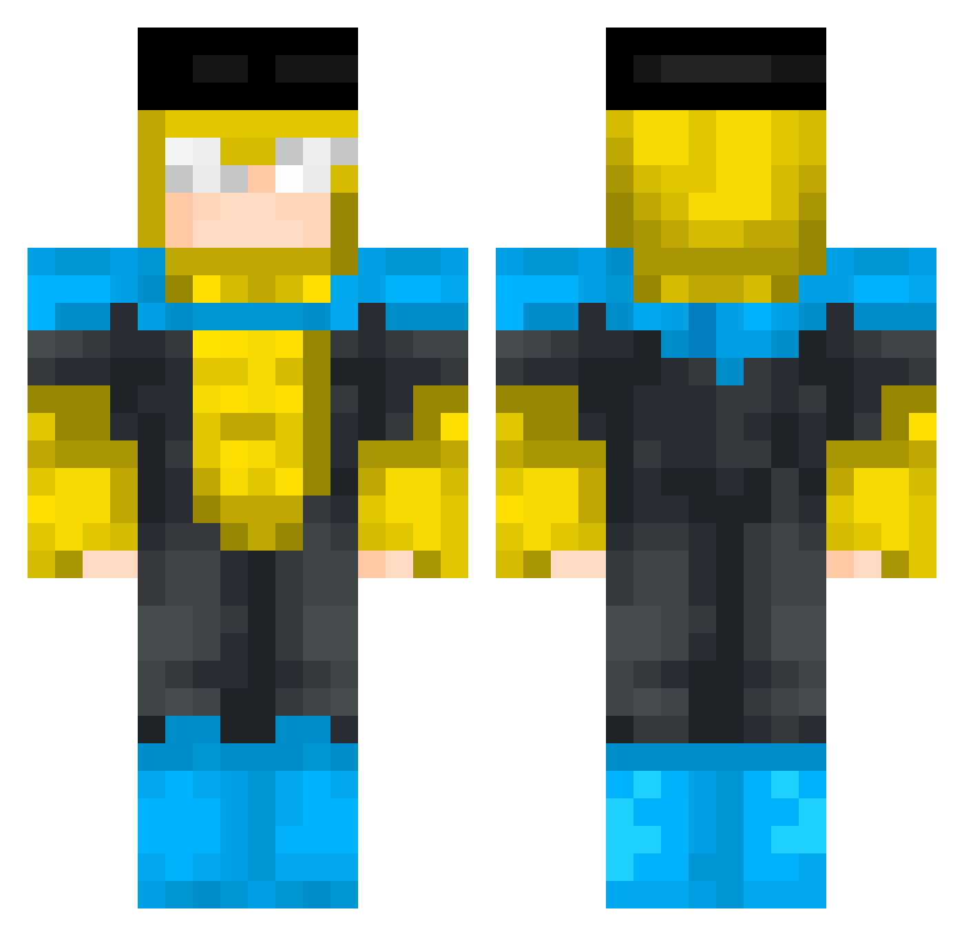qusual Minecraft skin, front and back view