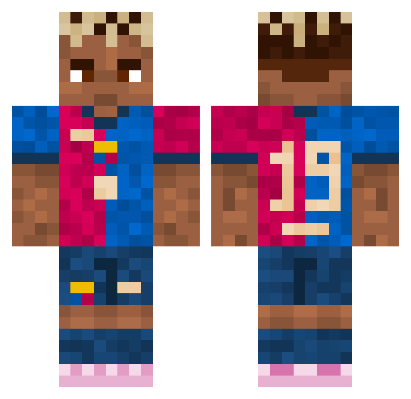 Zipzoww Minecraft skin, front and back view