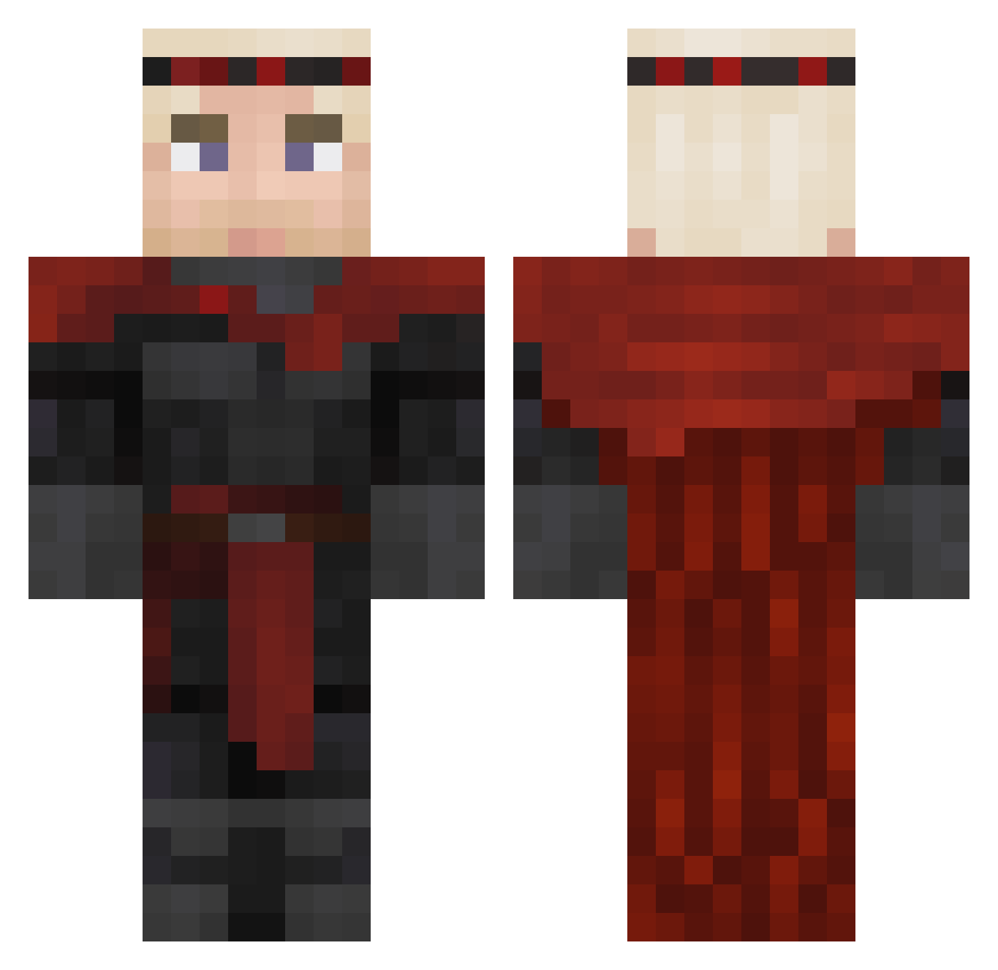 Kuraokamii_ Minecraft skin, front and back view