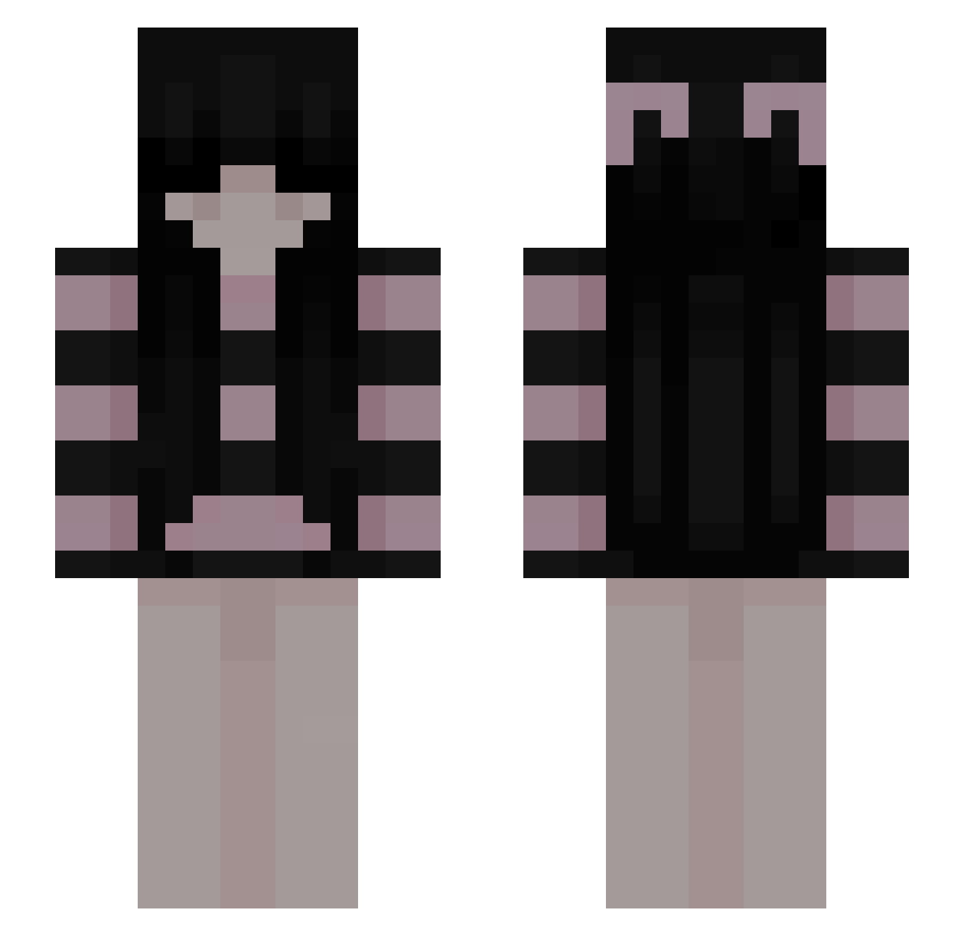 vmii Minecraft skin, front and back view