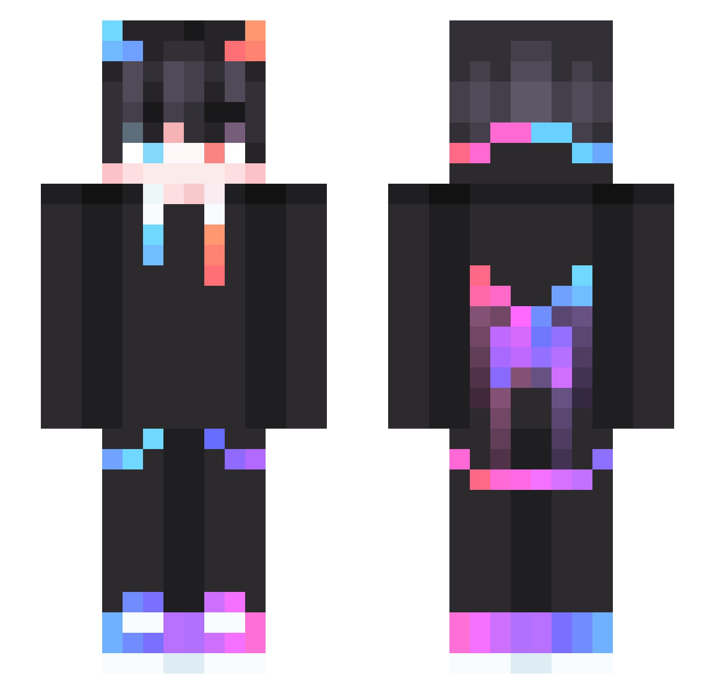 XiaoTanKe Minecraft skin, front and back view