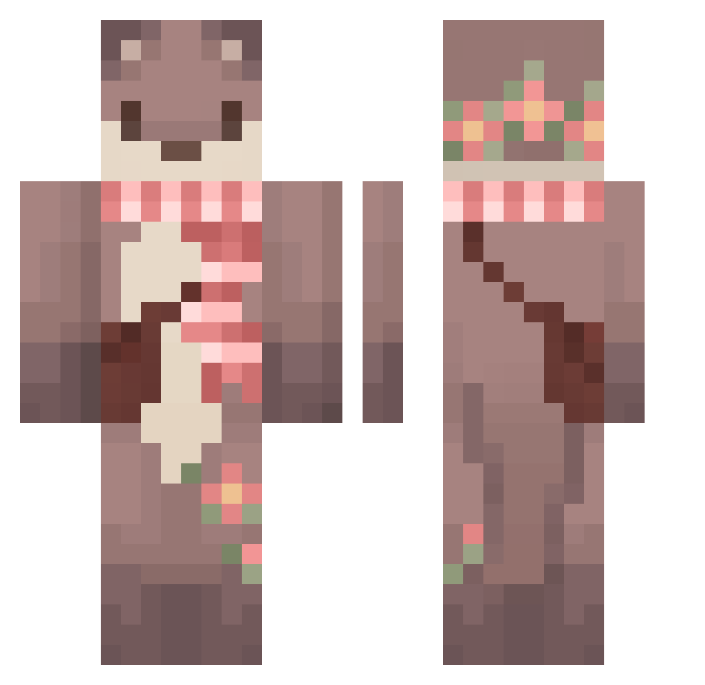 CorgusBorgus Minecraft skin, front and back view