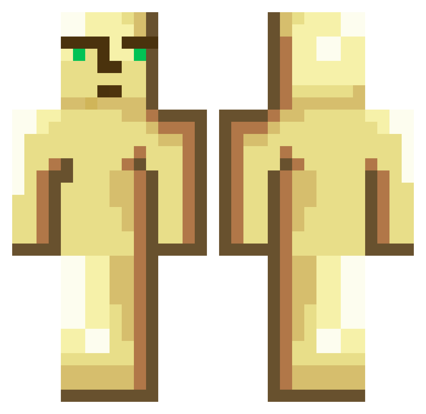 TheToasterInput Minecraft skin, front and back view