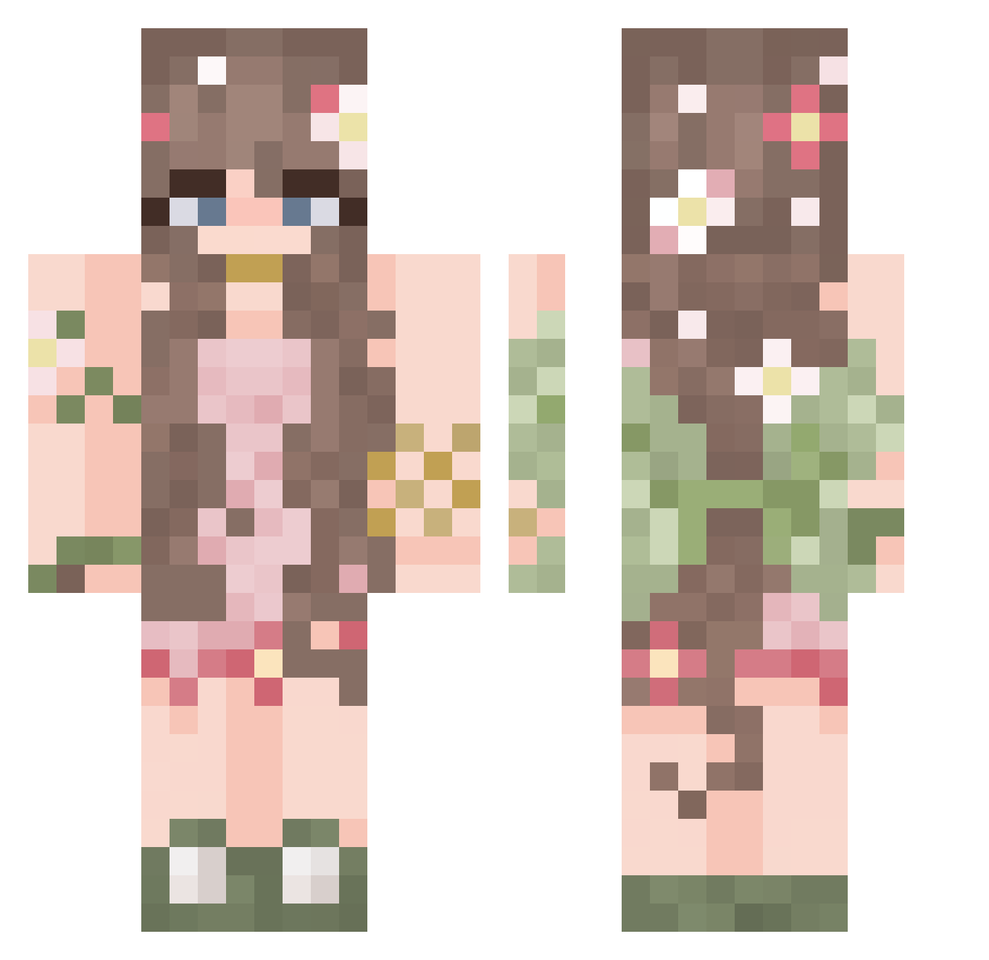 sh4nnyf4nny Minecraft skin, front and back view