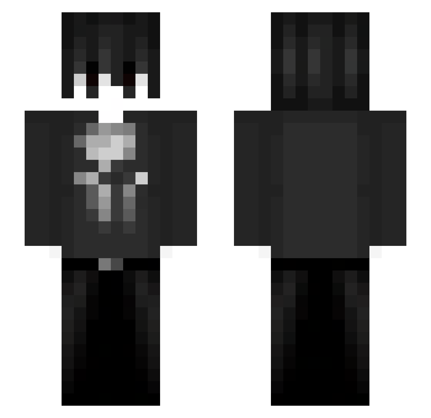 hurvein Minecraft skin, front and back view