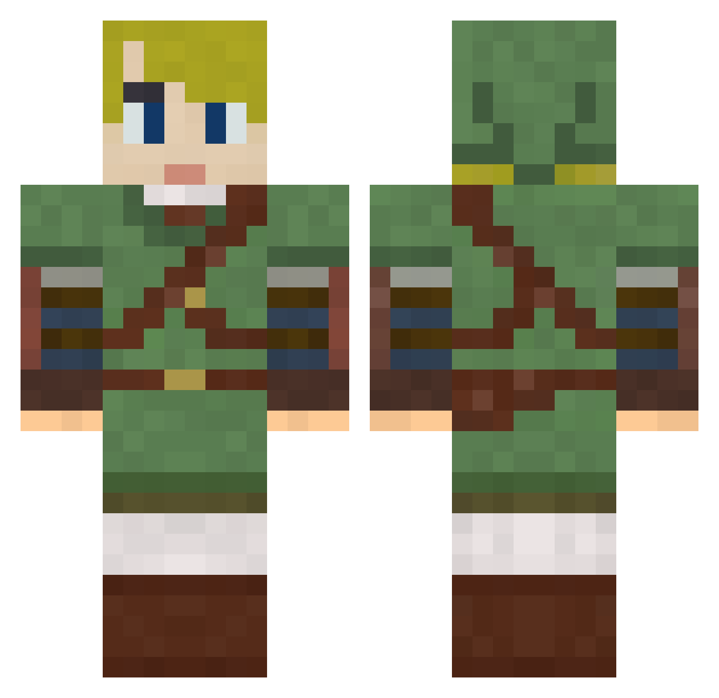 blondie Minecraft skin, front and back view