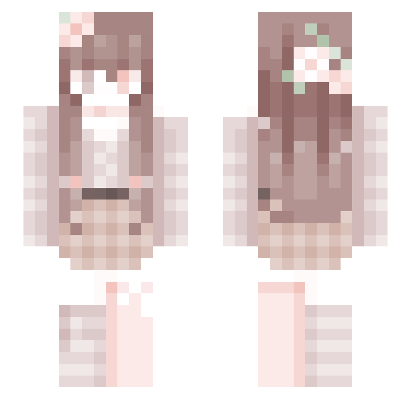 WhimsyVixen Minecraft skin, front and back view