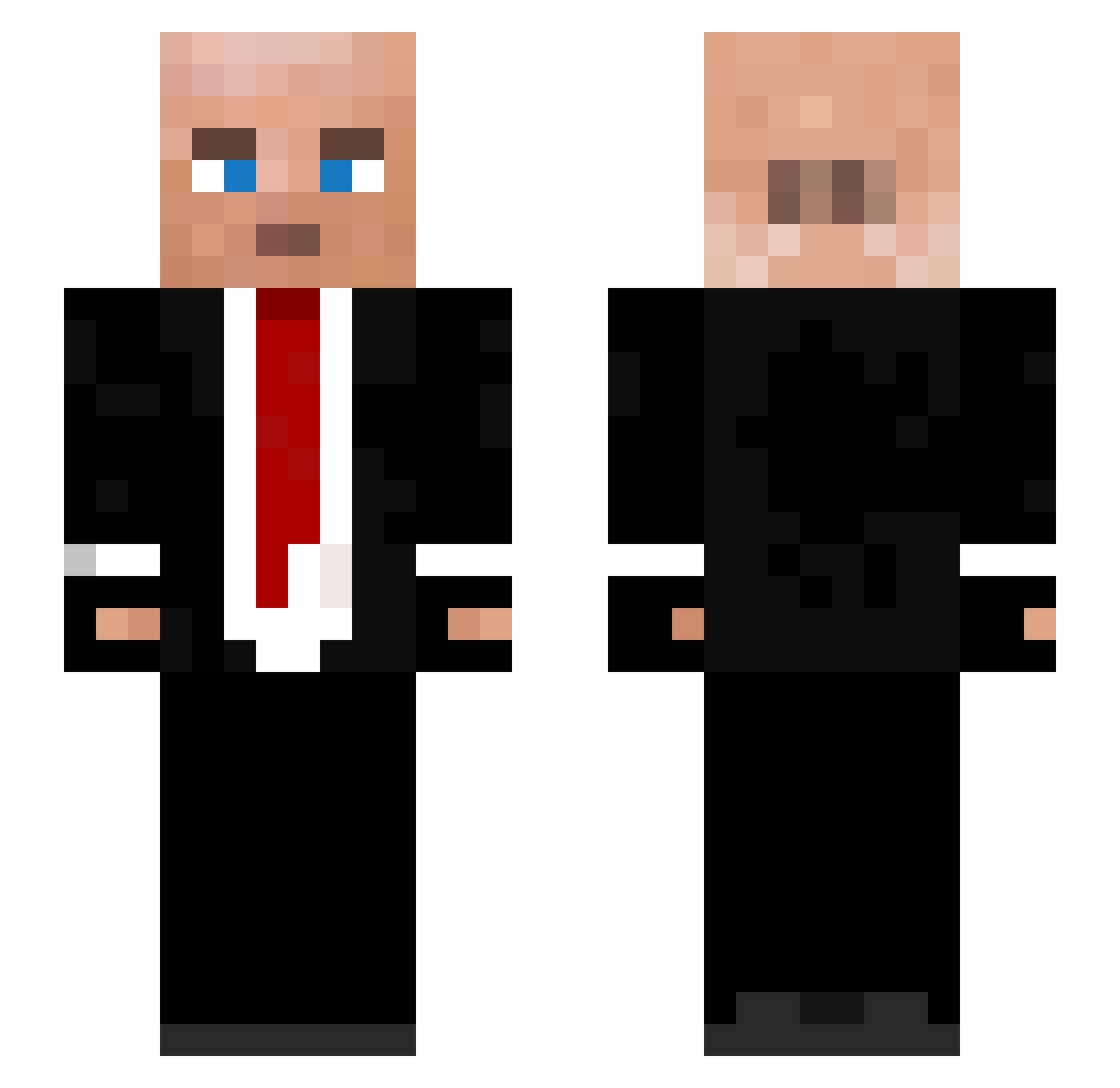 FreeFire Minecraft skin, front and back view