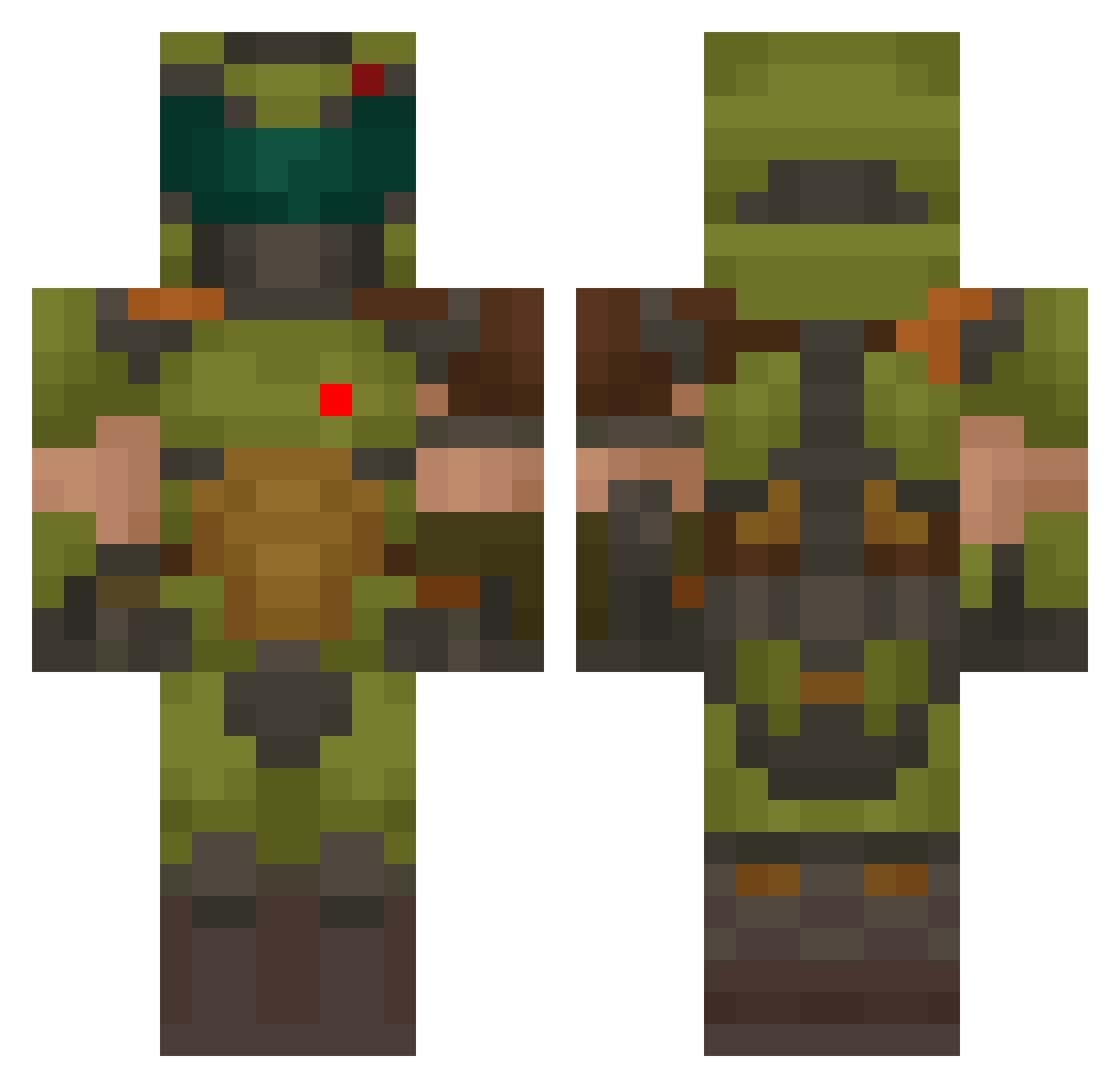 Exalaxy Minecraft skin, front and back view
