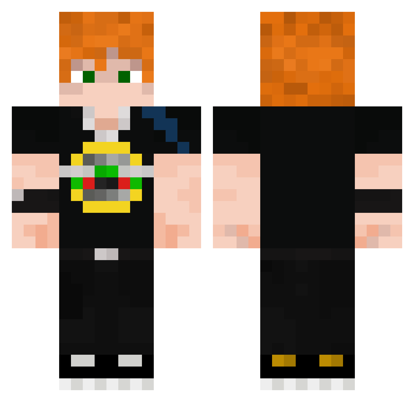 xdRood Minecraft skin, front and back view