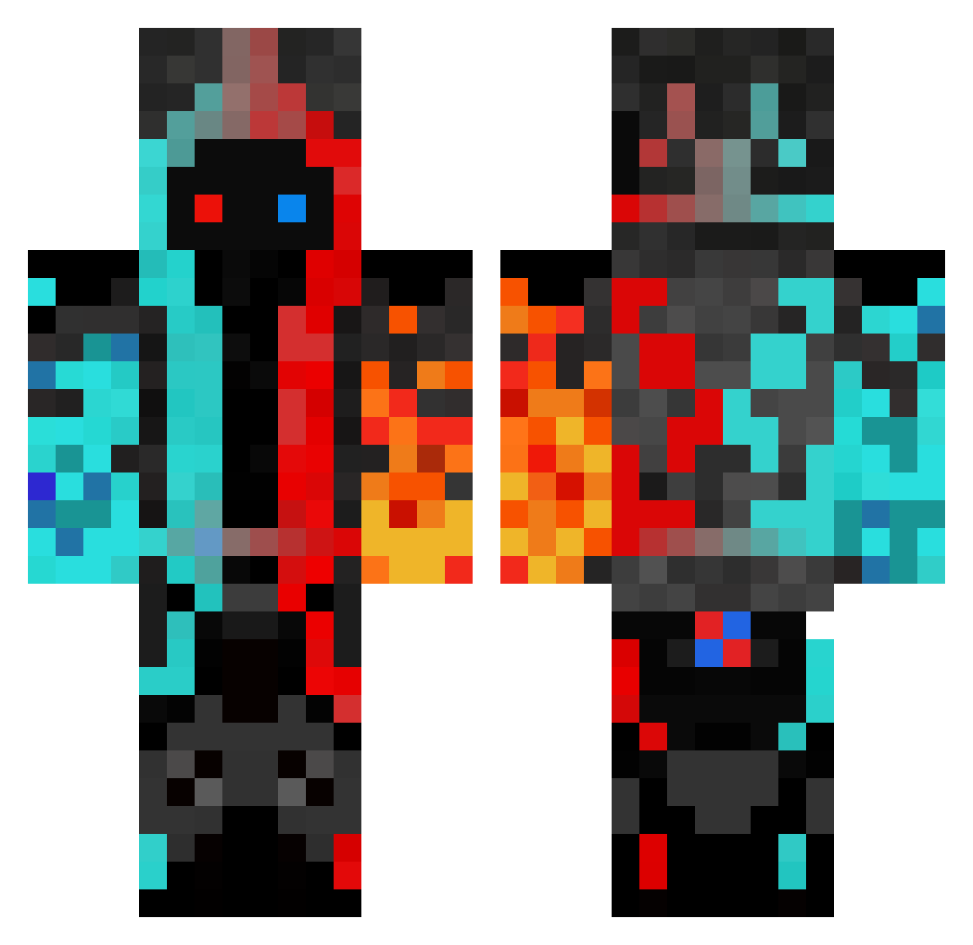 VANH3D3N Minecraft skin, front and back view