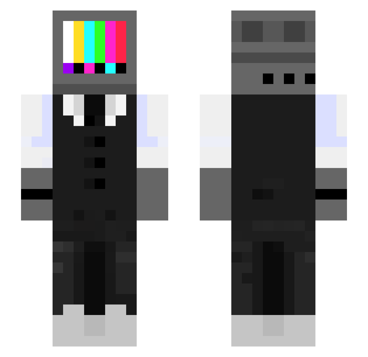 ecllipsed Minecraft skin, front and back view