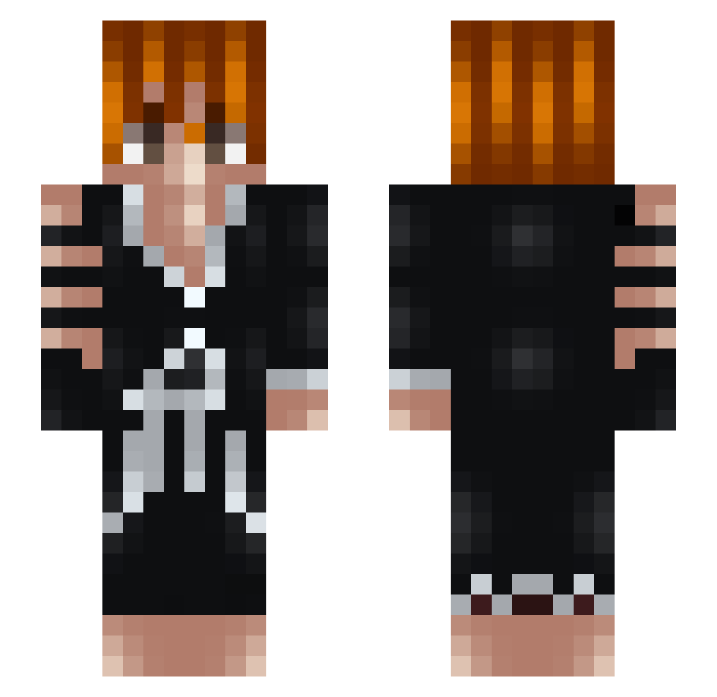 Bazabadabalright Minecraft skin, front and back view