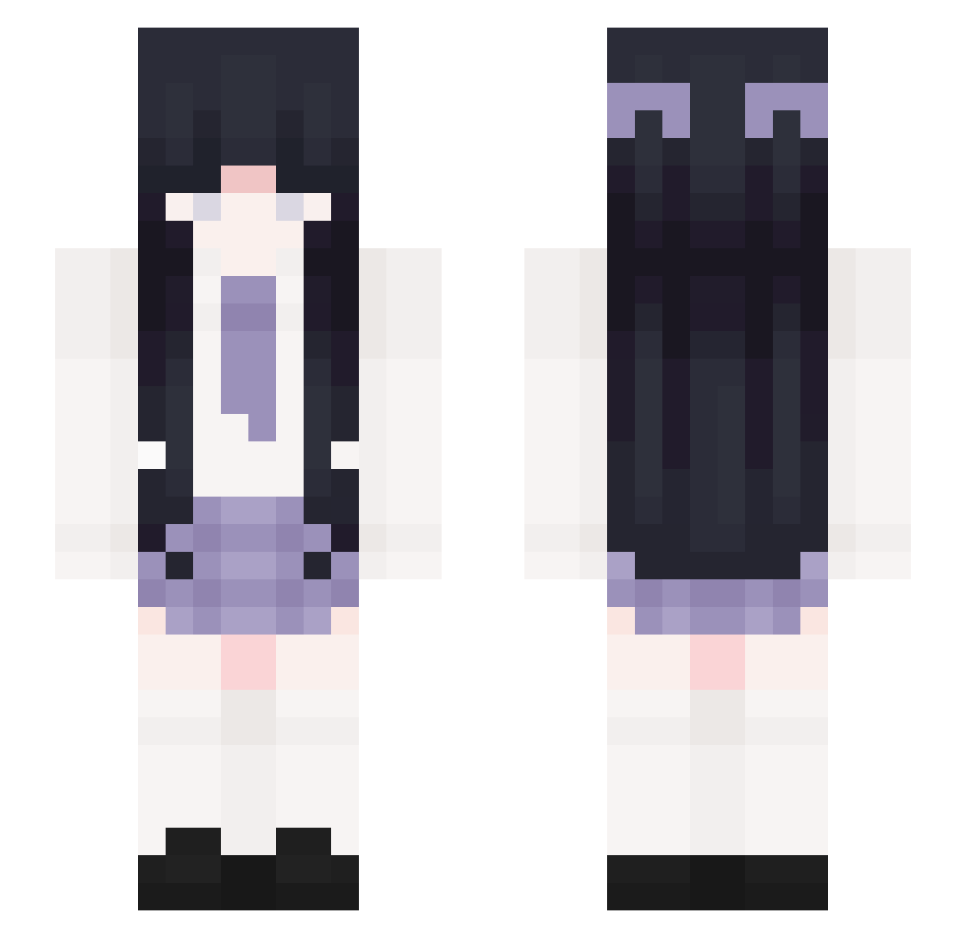 ImBarby Minecraft skin, front and back view