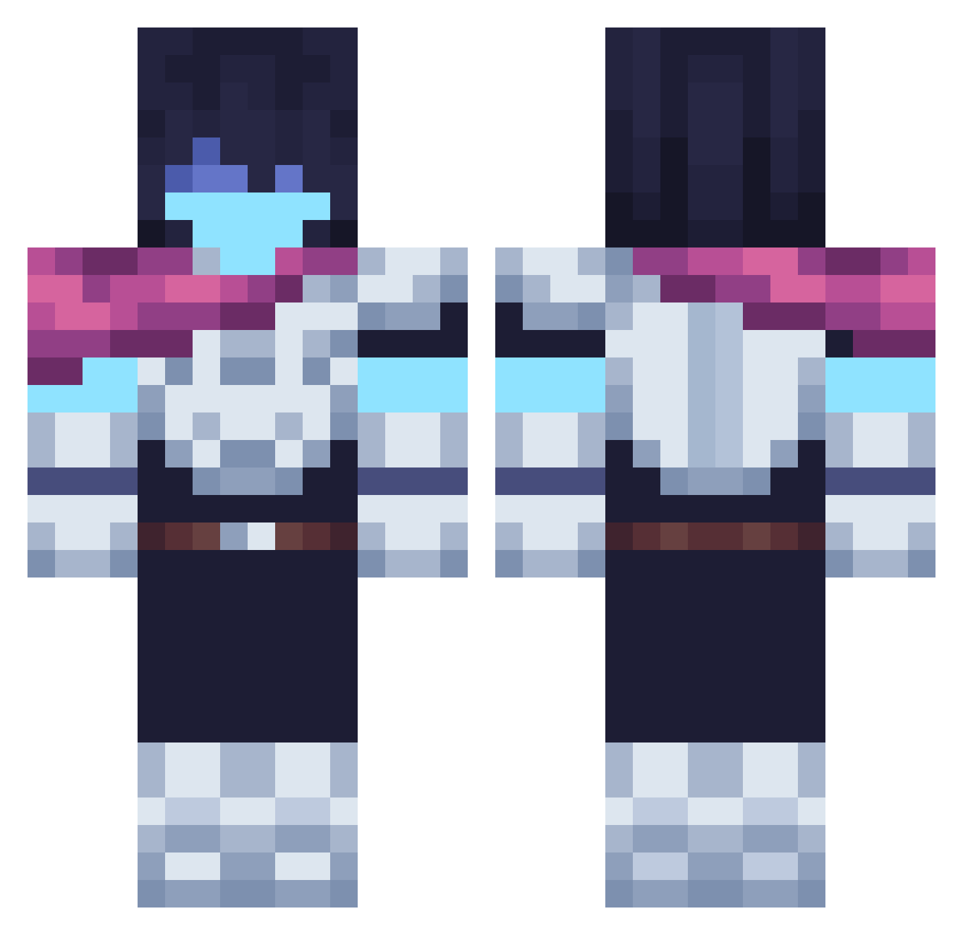 Reino49 Minecraft skin, front and back view