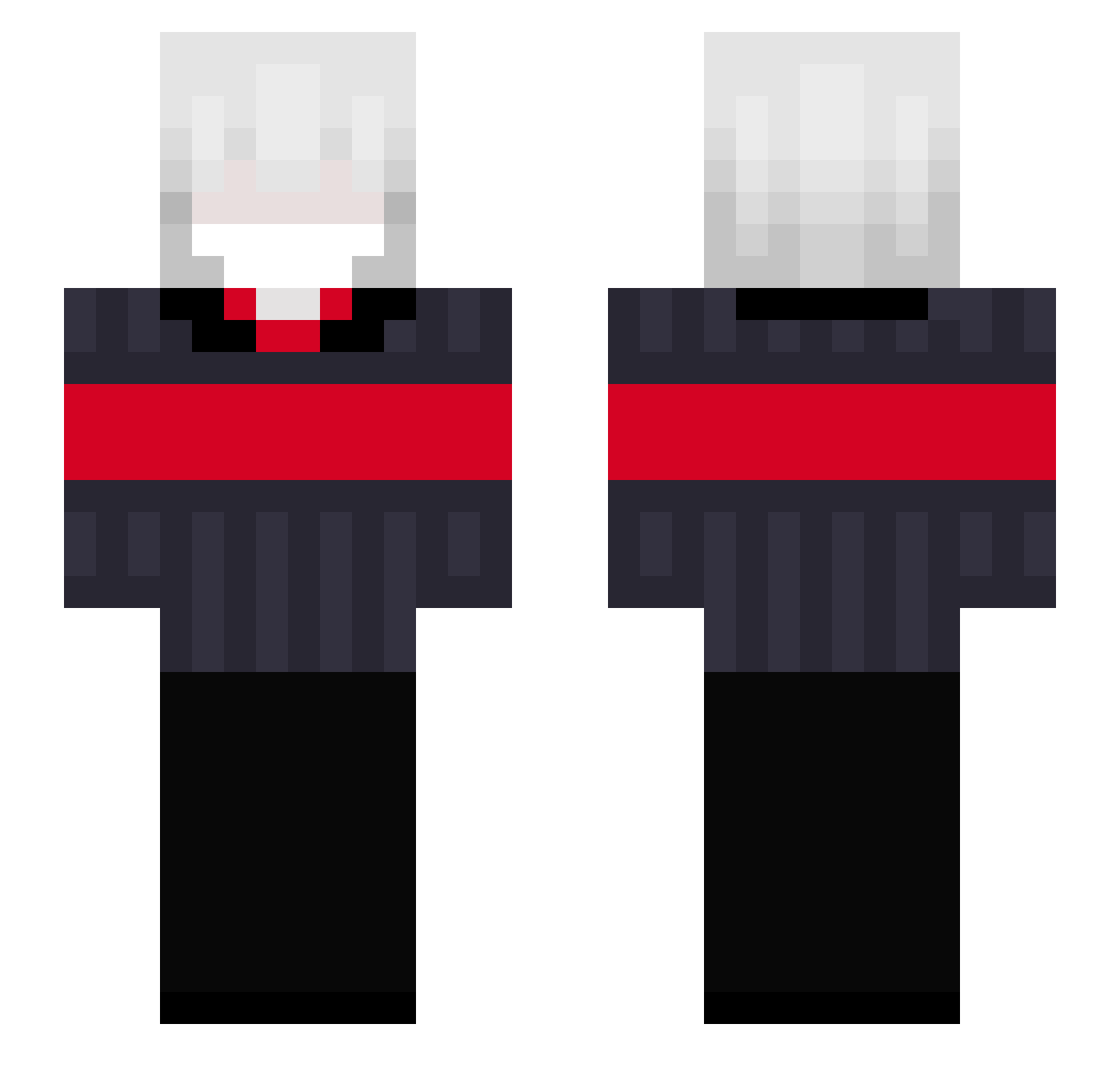 nwme Minecraft skin, front and back view