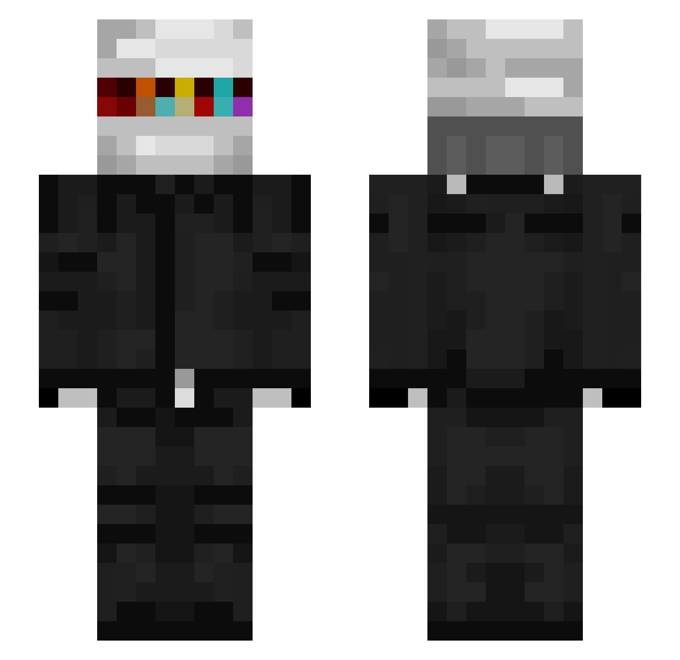 Ruuh Minecraft skin, front and back view