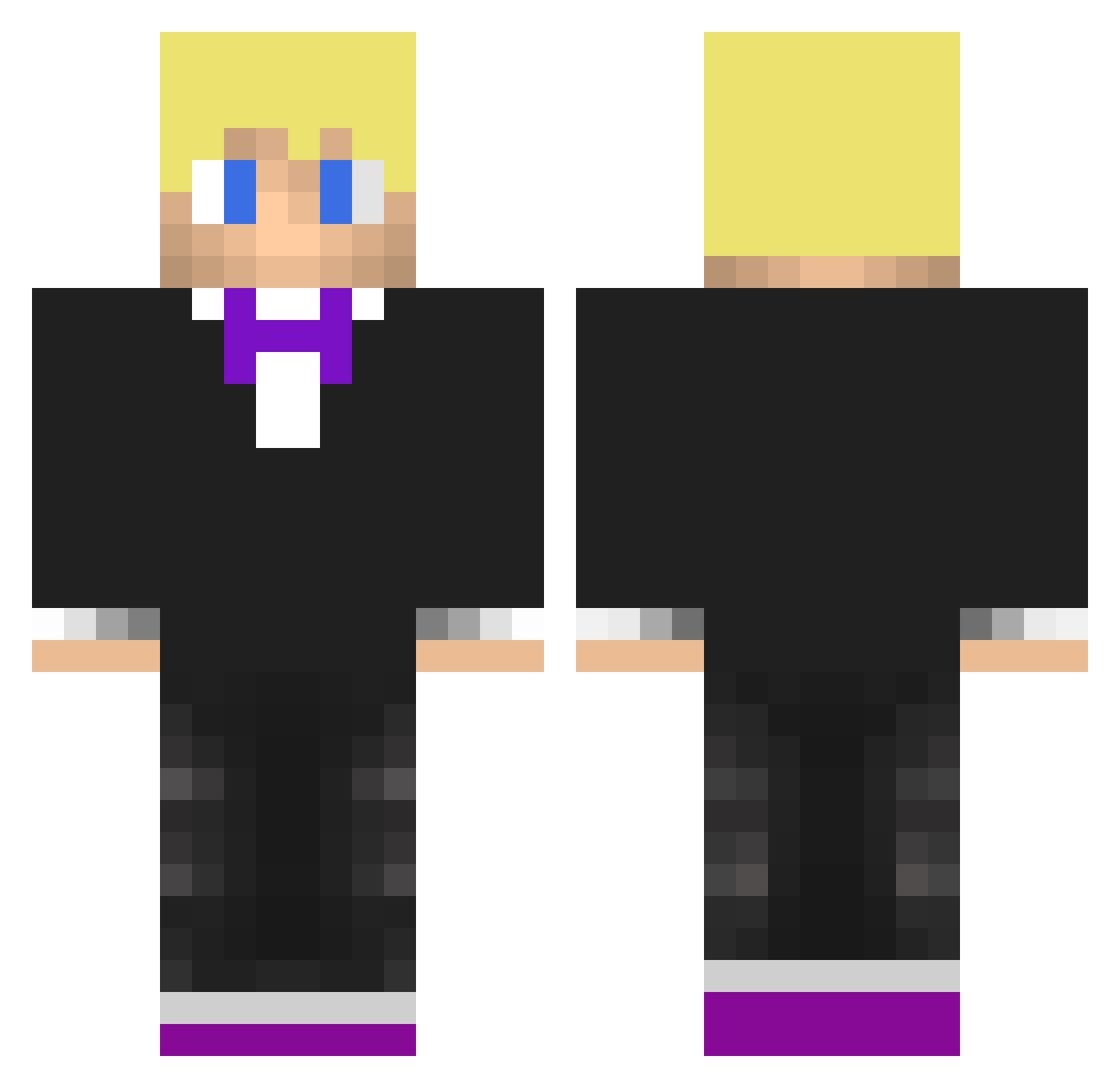 Shampoo Minecraft skin, front and back view
