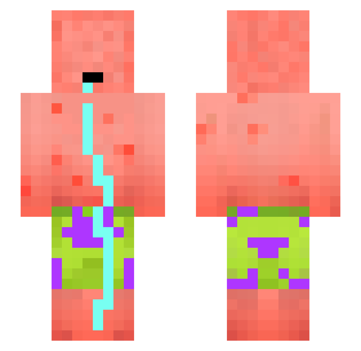 TrueSerenity_ Minecraft skin, front and back view