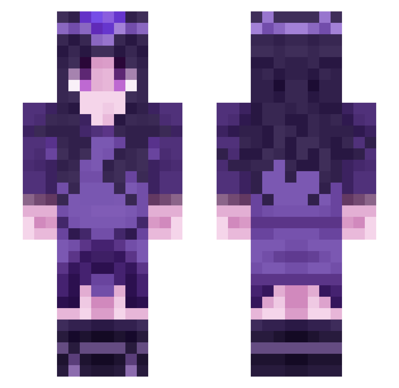 SuperMoo34 Minecraft skin, front and back view