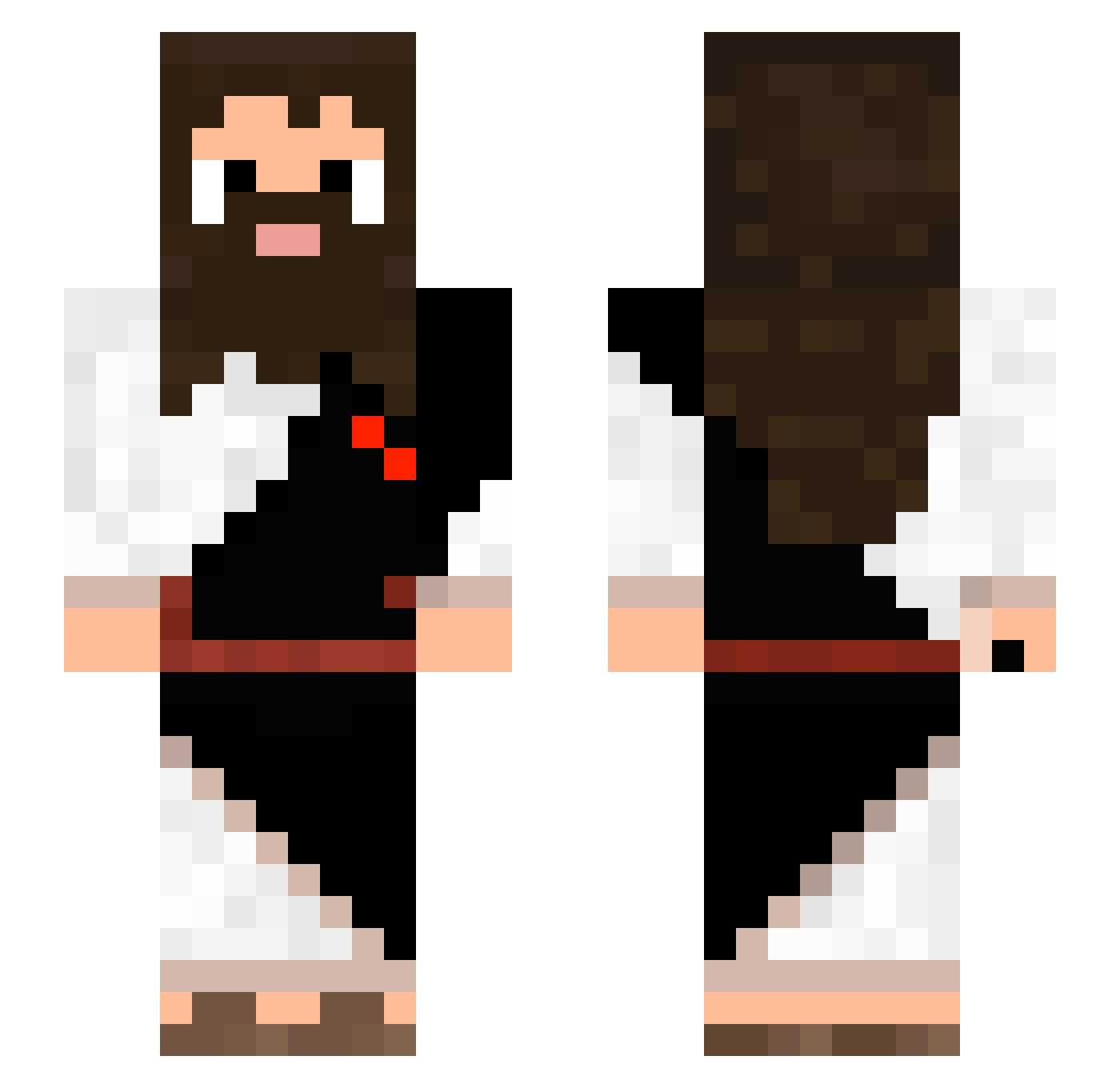 mathsu Minecraft skin, front and back view