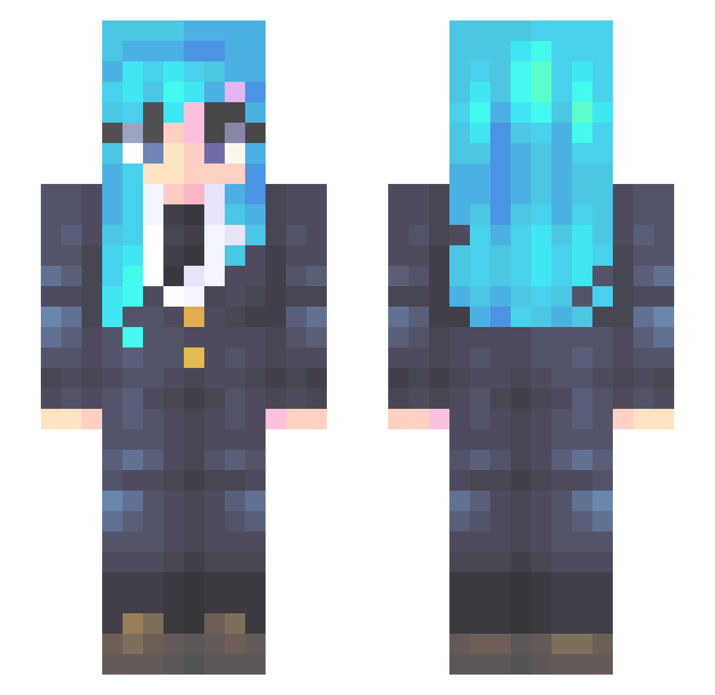 Remm_Rem Minecraft skin, front and back view