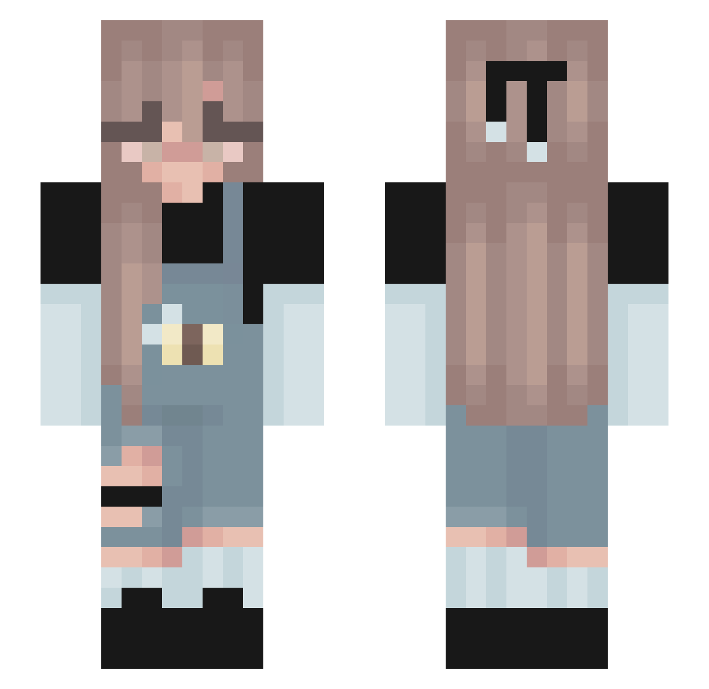 Wiosenna_ Minecraft skin, front and back view