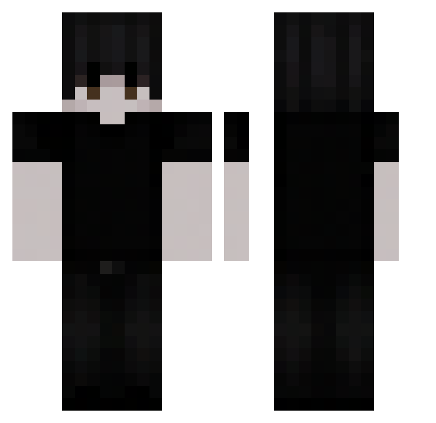 Psik4 Minecraft skin, front and back view