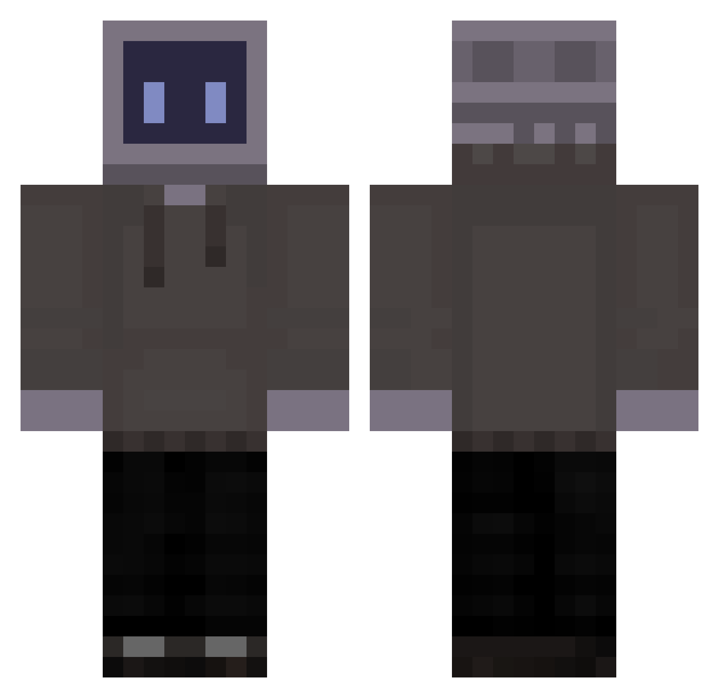 Pure_Black_Rose Minecraft skin, front and back view